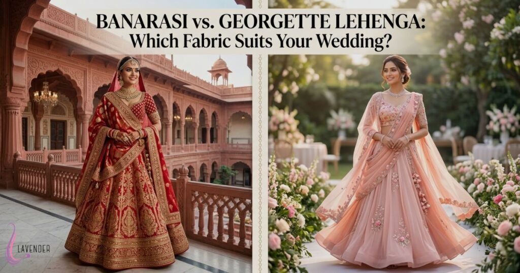 Banarasi vs. Georgette Lehenga: Which Fabric Suits Your Wedding?