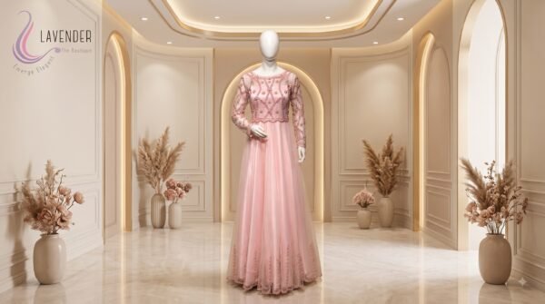 Blush pink Aline gown for party