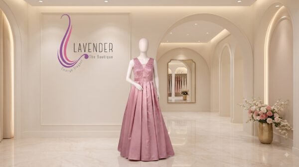 Blush Pink Satin party wear gown