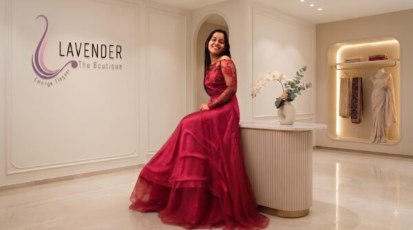 full sleeves off shoulder gown