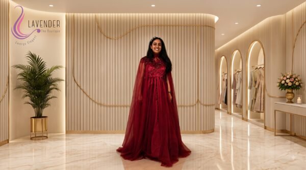 Maroon cape gown