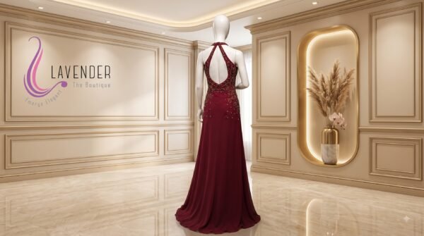 halter neck gown