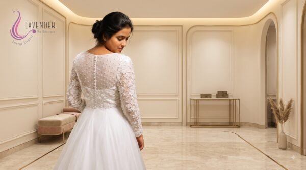 illusion neckline gown